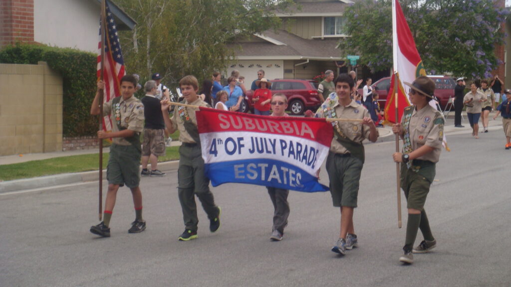 Kids with sign marching