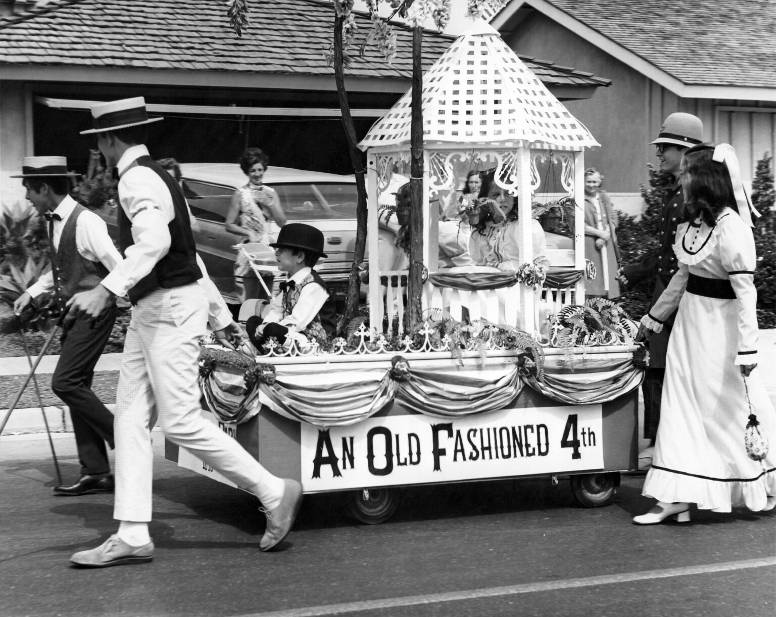 Kids on parade float